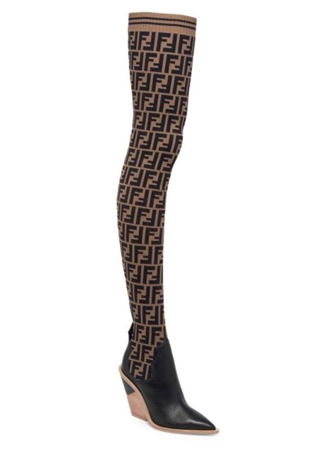 fendi boots heel|fendi thigh high sock boots.